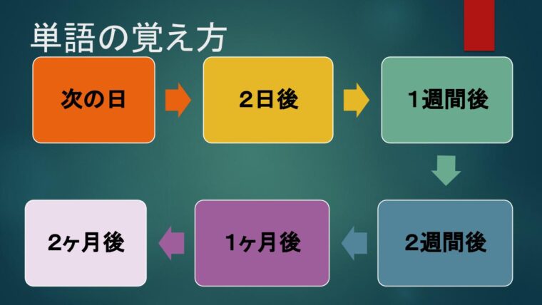 単語を覚えるときは、期間を空ける