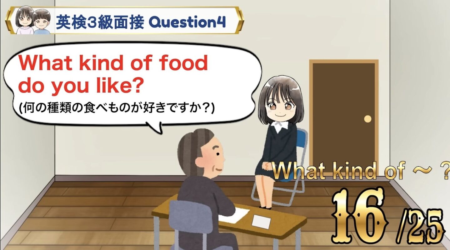 英検3級 面接 サンプル問題