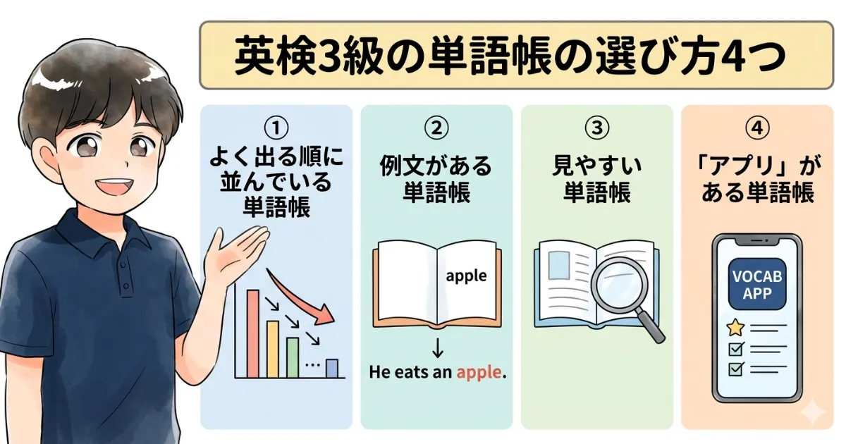 英検3級の単語帳の選び方4つ