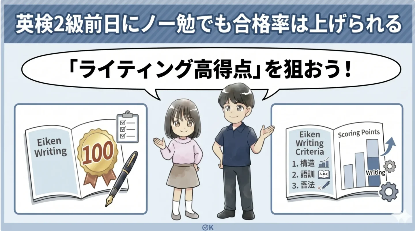 英検2級前日にノー勉でも合格率は上げられる