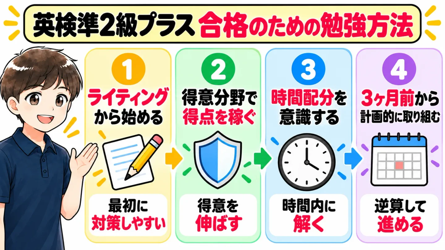 英検準2級プラス合格のための勉強方法